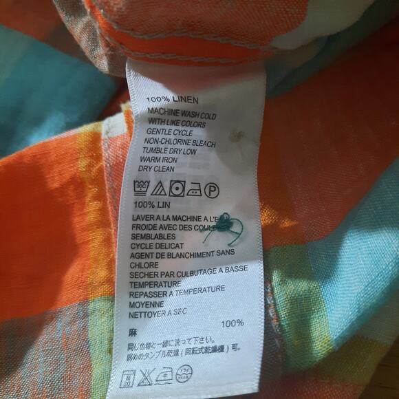 Tommy Bahama Mens 100% Linen Plaid Long Sleeve Button Front Shirt Size XL - Picture 5 of 6